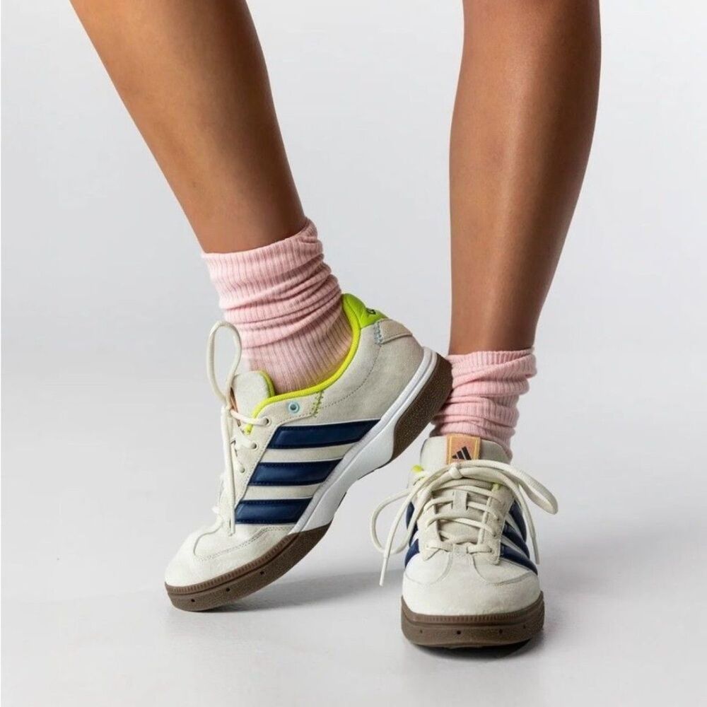 Adidas x  LOVB New Women’s Size 13 Men's Size 11 Spezialist Cream Blue Sneakers
